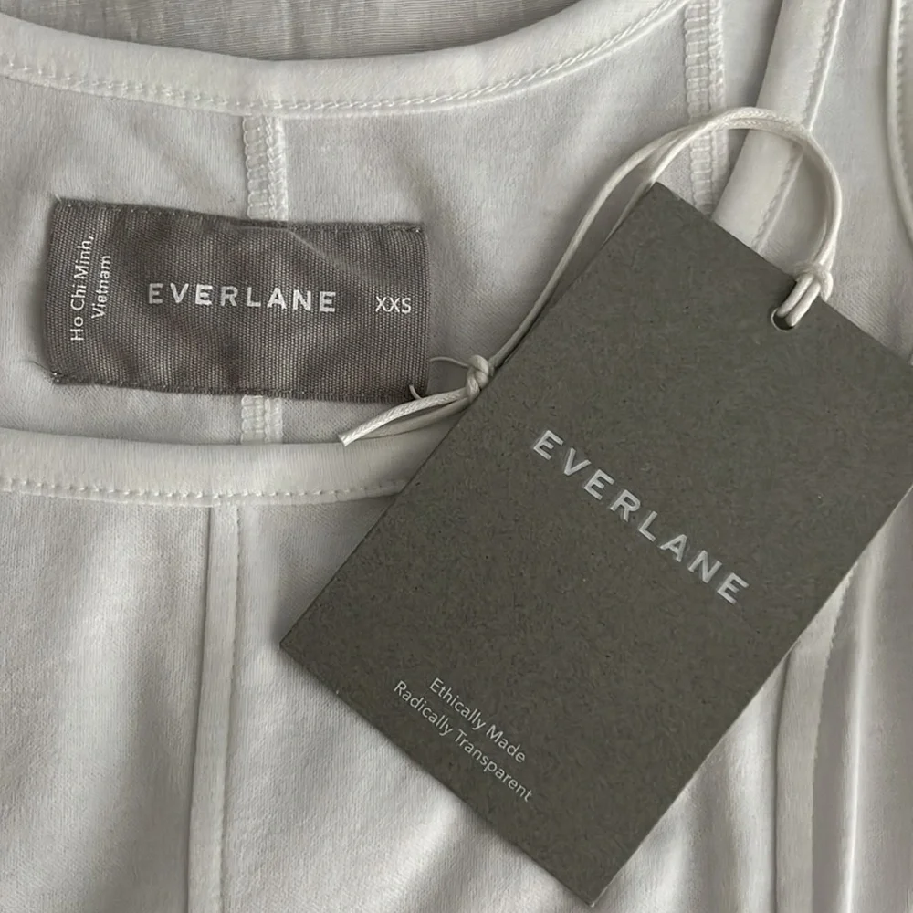 EVERLANE white Luxe Cotton Seamed
Tank Pullover Midi Dress size XXS NWT - Picture 10 of 11